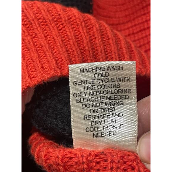 Sincerely Jules Sweater Womens Large Boxy Overized Orange Yellow Black ST18S268 - Picture 8 of 10